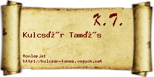 Kulcsár Tamás névjegykártya